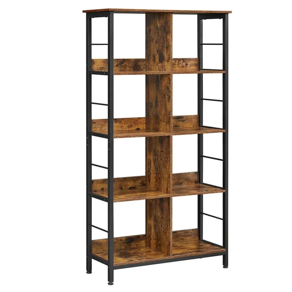Bibliothèque 8 compartiments étagère livres meuble de rangement ouvert pour bureau salon chambre 80 x 33 x 149 cm style in...