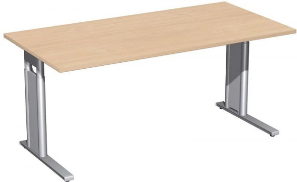 bureau geramöbel réglable en hauteur couvre-pied C en option 1600x800x680-820 hêtre/argent N-647103-BS obtenir à bas prix...