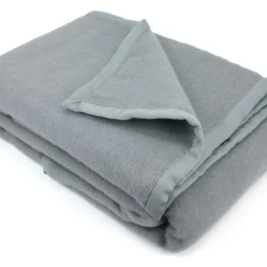 Couverture 180x240 cm naturel laine vierge lambswool 360 g/m² VICTORIA Gris Graphite