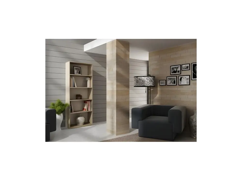 Qualité École FLORENCE | Bibliothèque contemporaine 5 niches salon/bureau/chambre 30x60x182 | Meuble de rangement multifon...