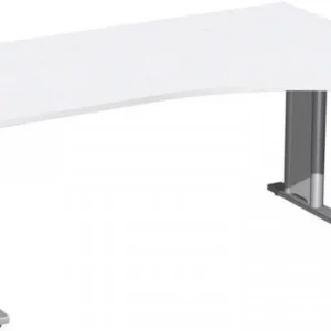 Anneaux de rechange Bureau PC geramöbel droit réglable en hauteur couvre-pied en C en option 1600x1000x680-820 blanc/argen...