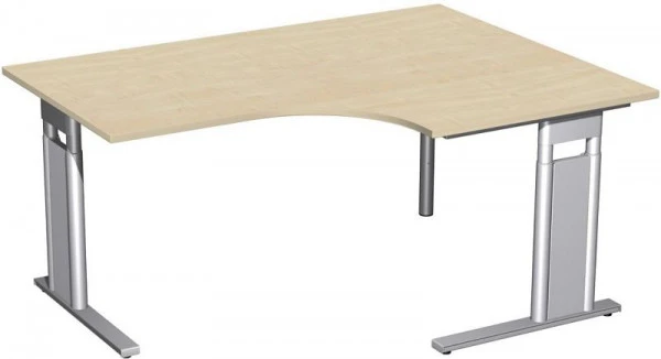Anneaux de rechange Bureau PC geramöbel droit réglable en hauteur couvre-pied en C en option 1600x1200x680-820 érable/arge...