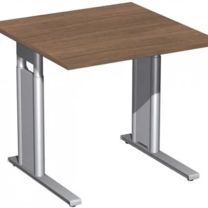 bureau geramöbel réglable en hauteur couvre-pieds C en option 800x800x680-820 noyer/argent N-647101-NS choisir à bas prix
