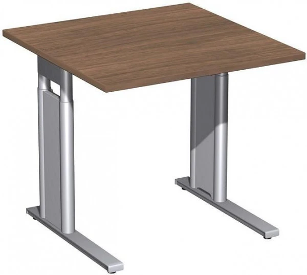 bureau geramöbel réglable en hauteur couvre-pieds C en option 800x800x680-820 noyer/argent N-647101-NS choisir à bas prix