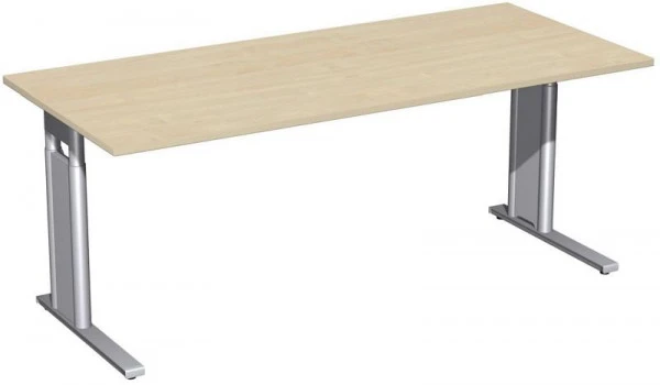 bureau geramöbel réglable en hauteur couvre-pieds C en option 1800x800x680-820 érable/argent N-647146-AS se procurer à bas...