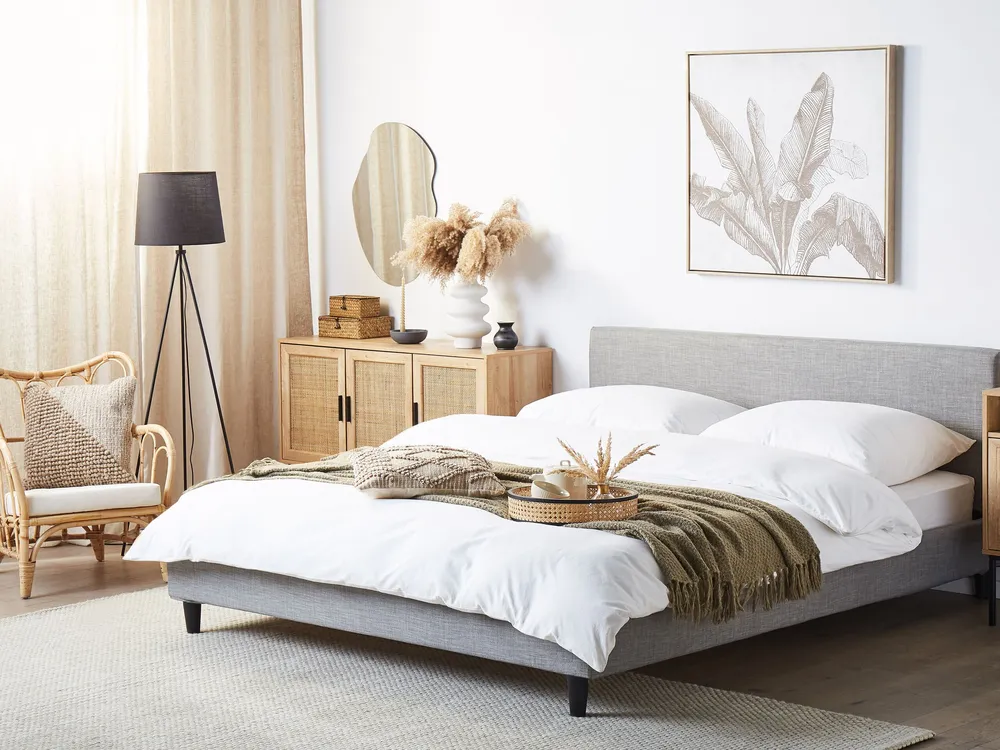 Couverture de classeur EU Super King Size Bed Frame Cover Light Grey Bed FITOU