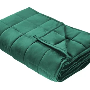 Couverture lestée 8 kg 135 x 200 cm vert émeraude NEREID avec Système Anti-Arrachement