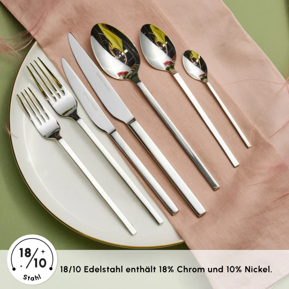 Ensemble de Couverts Karaca Pallas Elegance Pour 12 Personnes, 84 Pièces