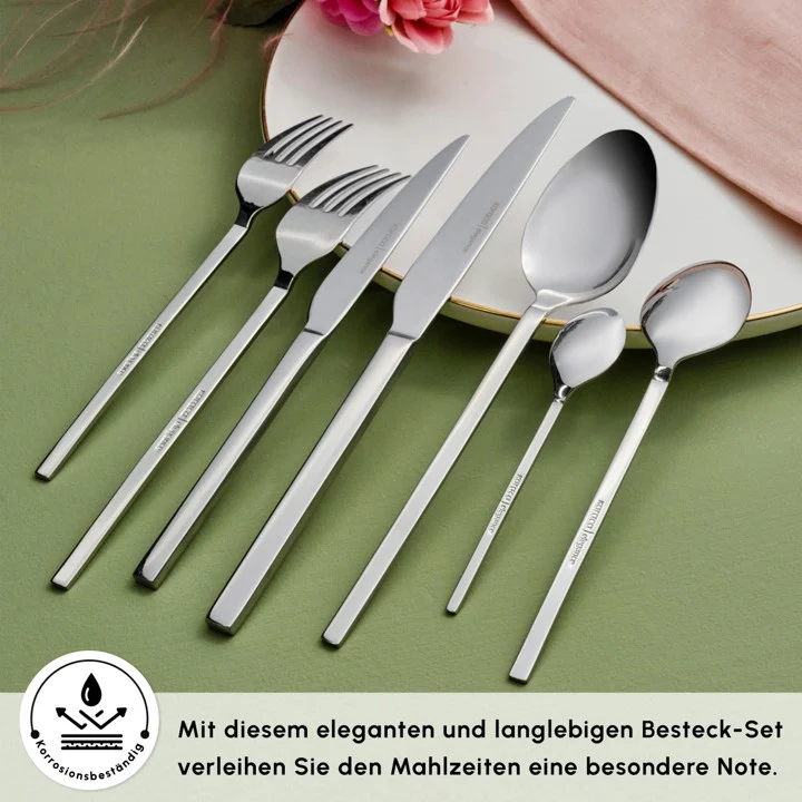 Ensemble de Couverts Karaca Pallas Elegance Pour 12 Personnes, 84 Pièces