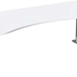 geramöbel Bureau ergonomique réglable en hauteur couvre-pied en C en option 2000x1000x680-820 blanc/argent N-647338-WS se...