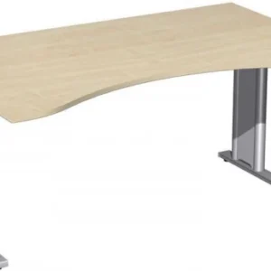 geramöbel Bureau ergonomique réglable en hauteur couvre-pieds C en option 1600x1000x680-820 érable/argent N-647336-AS obte...