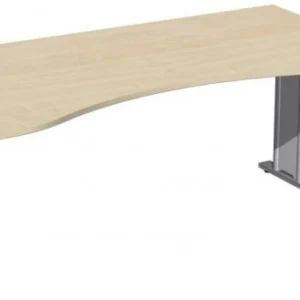 geramöbel Bureau ergonomique réglable en hauteur couvre-pieds C en option 1800x1000x680-820 érable/argent N-647337-AS maga...