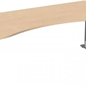 geramöbel Bureau ergonomique réglable en hauteur couvre-pieds C en option 2000x1000x680-820 hêtre/argent N-647338-BS se pr...