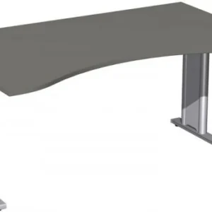 geramöbel Bureau ergonomique réglable en hauteur couvre-pieds C en option 1600x1000x680-820 graphite/argent N-647336-GS se...