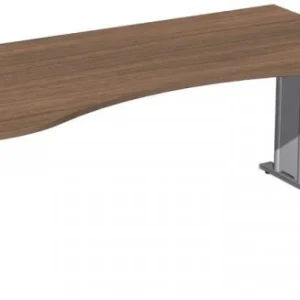Intercalaires perforés geramöbel Bureau ergonomique réglable en hauteur couvre-pieds C en option 1800x1000x680-820 noyer/a...