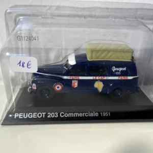 Peugeot 203 commerciale bleue de 1951 (rallye Paris - Le Cap - Paris) avec Anneaux Métalliques