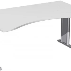 Pochettes à soufflet geramöbel Bureau ergonomique réglable en hauteur couvre-pied en C en option 1600x1000x680-820 gris év...