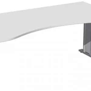 Renforcé Durable geramöbel Bureau ergonomique réglable en hauteur couvre-pied en C en option 1800x1000x680-820 gris éviden...
