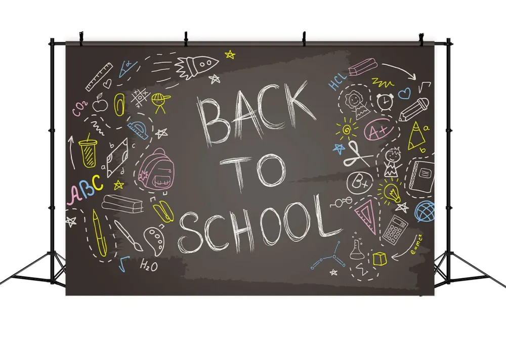 Professionnel Toile de Fond de Photographie d'Écriture à la Craie pour la Rentrée Scolaire DBD7-2