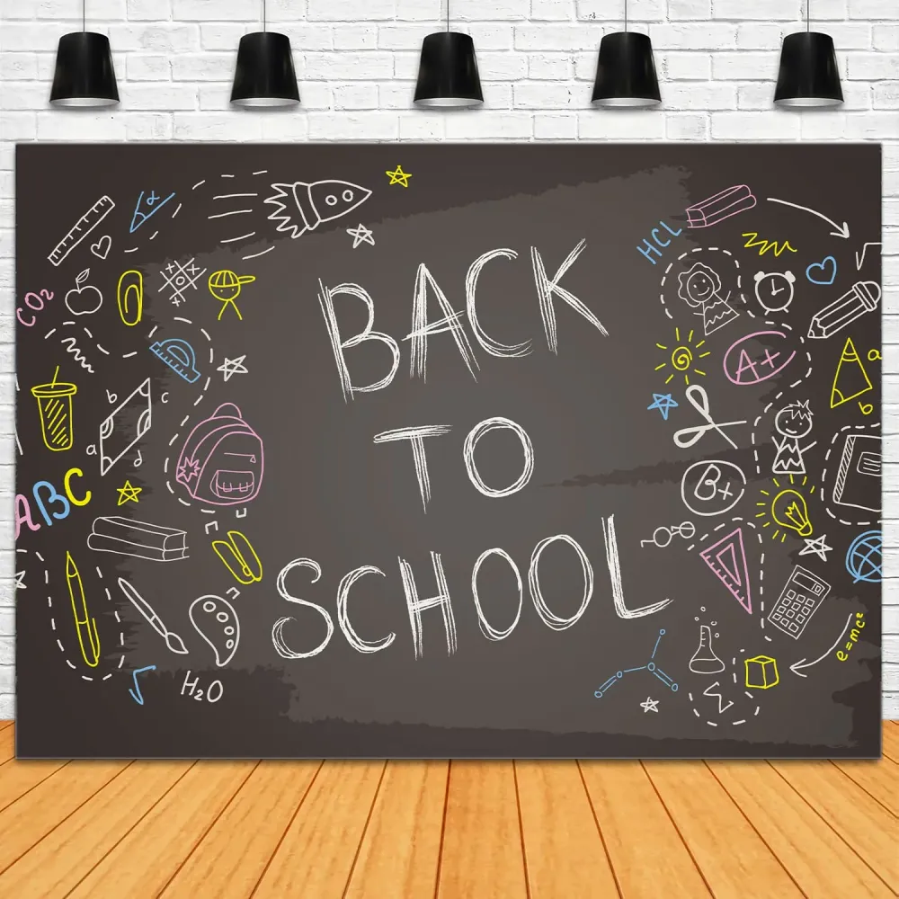 Professionnel Toile de Fond de Photographie d'Écriture à la Craie pour la Rentrée Scolaire DBD7-2