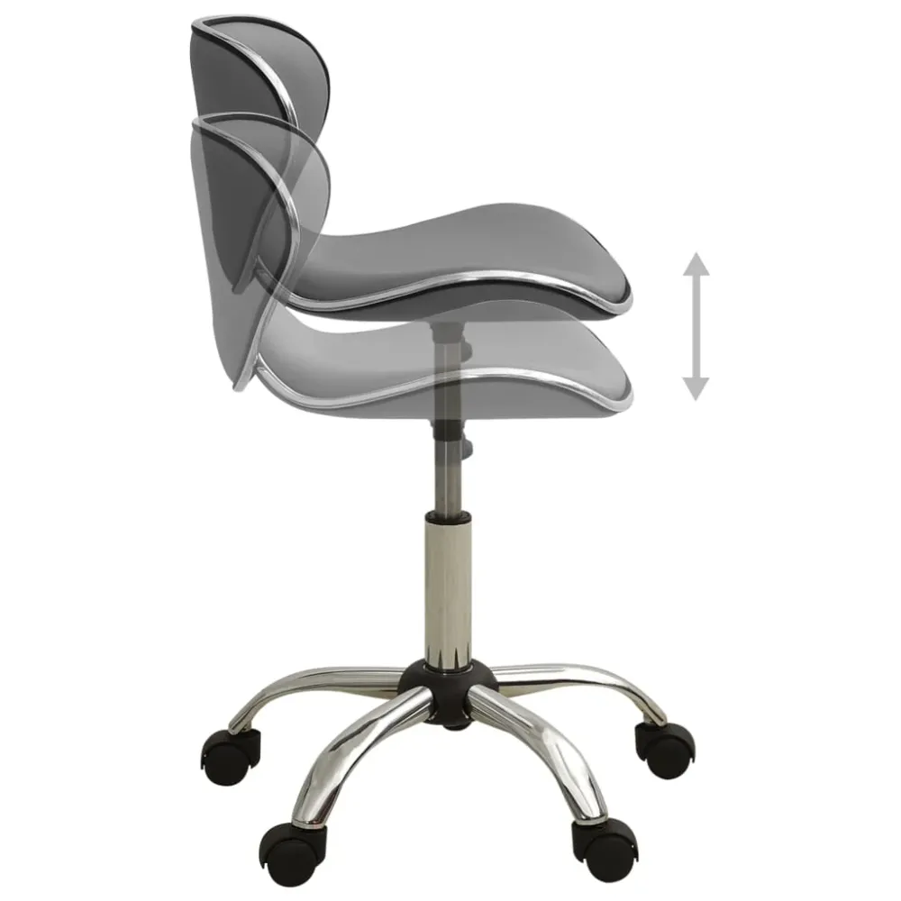 Chaise fauteuil siège de bureau informatique étude similicuir gris 02_0024025 avec étui de rangement