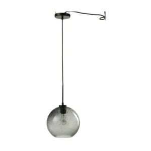 Lampe Boule Pois Verre Gris Grand - L 25,5 x l 25,5 x H 40 cm