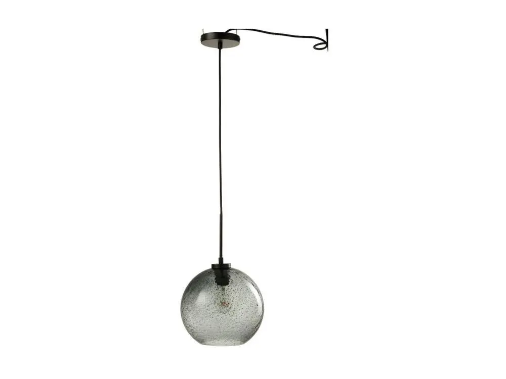 Lampe Boule Pois Verre Gris Grand - L 25,5 x l 25,5 x H 40 cm
