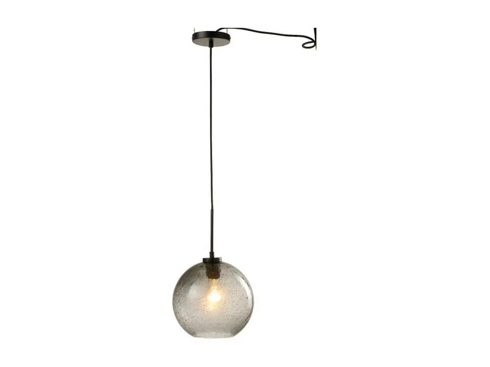 Lampe Boule Pois Verre Gris Grand - L 25,5 x l 25,5 x H 40 cm