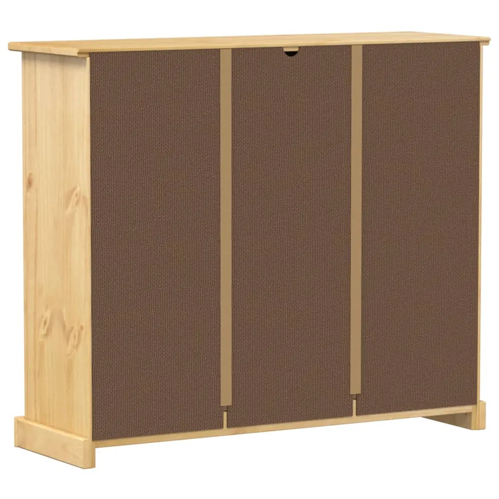 Armoire à chaussures range chaussures rangement meuble entrée couloir salon Corona 99 x 32 x 85 cm bois de pin massif brun...