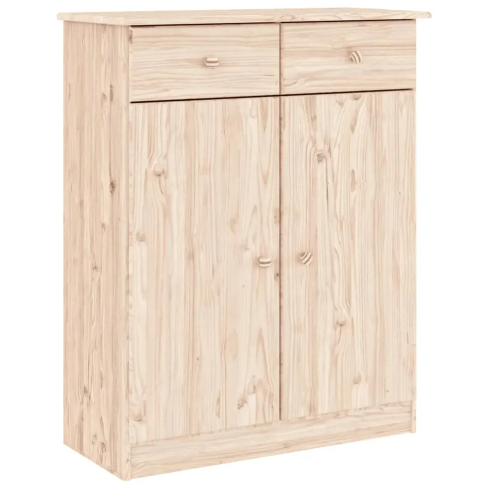 Armoire à chaussures range chaussures rangement meuble entrée couloir salon ALTA 77 x 35 x 96 cm bois massif de pin brun 0...