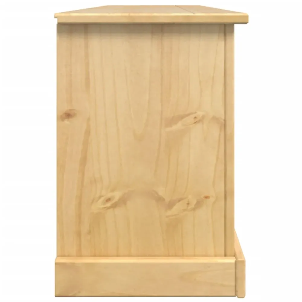 Armoire à chaussures range chaussures rangement meuble entrée couloir salon Corona 99 x 32 x 47 cm bois de pin massif brun...