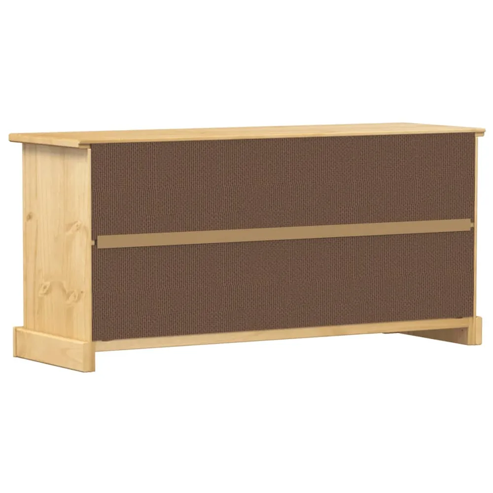 Armoire à chaussures range chaussures rangement meuble entrée couloir salon Corona 99 x 32 x 47 cm bois de pin massif brun...