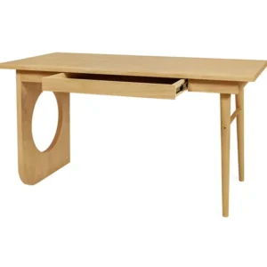 Bau - Bureau design en bois 1 tiroir - Couleur - Bois net
