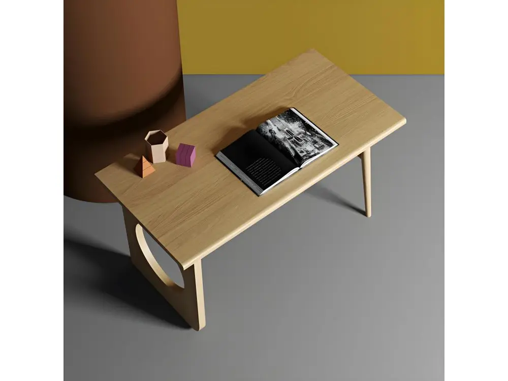 Bau - Bureau design en bois 1 tiroir - Couleur - Bois net