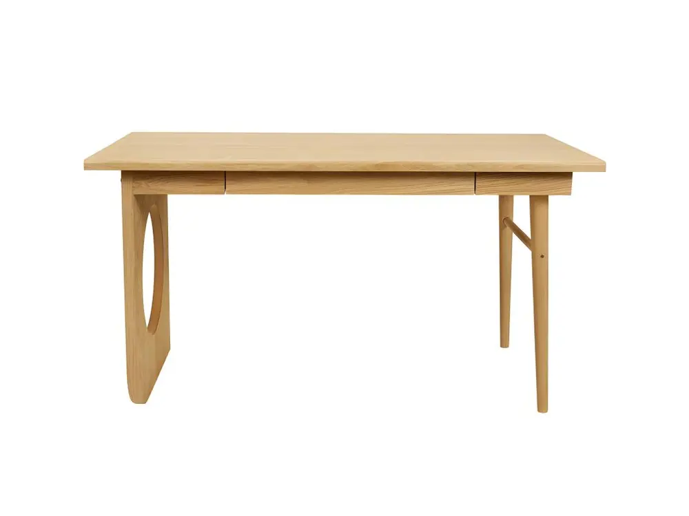 Bau - Bureau design en bois 1 tiroir - Couleur - Bois net