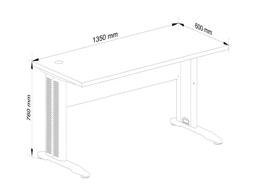 Bureau d'ordinateur AKORD BM135 Chêne Craft 135 cm couleur Chêne Craft 135x60x76 cm