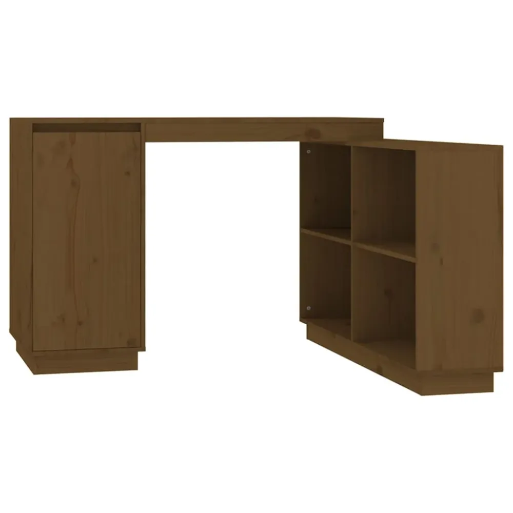 Bureau table poste de travail meuble d'ordinateur informatique étude miel 110 x 50 x 75 cm bois massif de pin brun 02_0023870