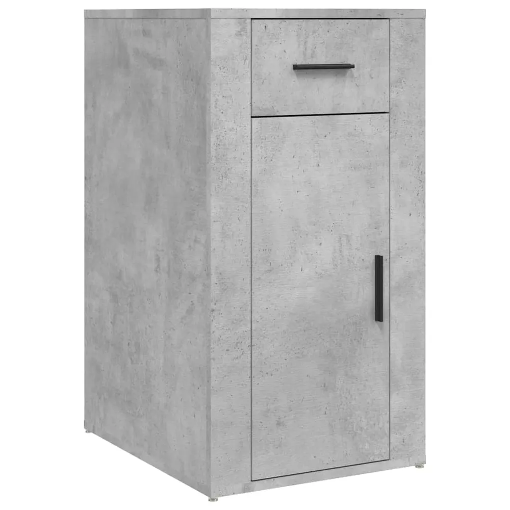 Bureau table poste de travail meuble d'ordinateur informatique étude avec armoire bois d'ingénierie gris 02_0023390