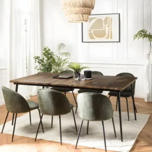 KIARA - Table à manger rectangulaire 200x100cm bois recyclé