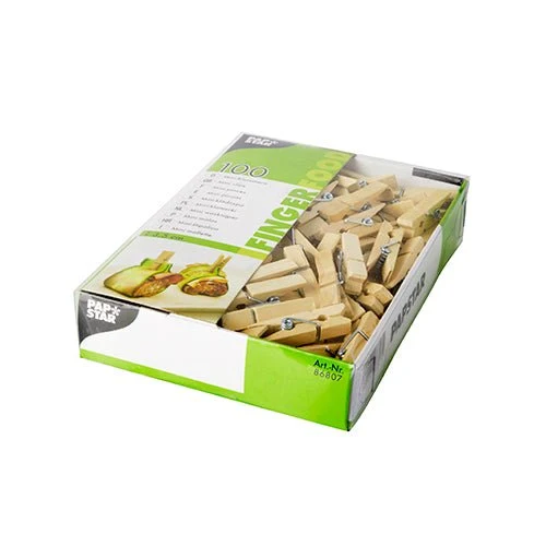 PAPSTAR 100 portatif clips, bois 3,5 cm | Papptray (100 pièces)