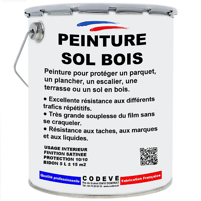 Peinture Sol Bois - 5 L - Codeve Bois - RAL 8017 - Brun chocolat