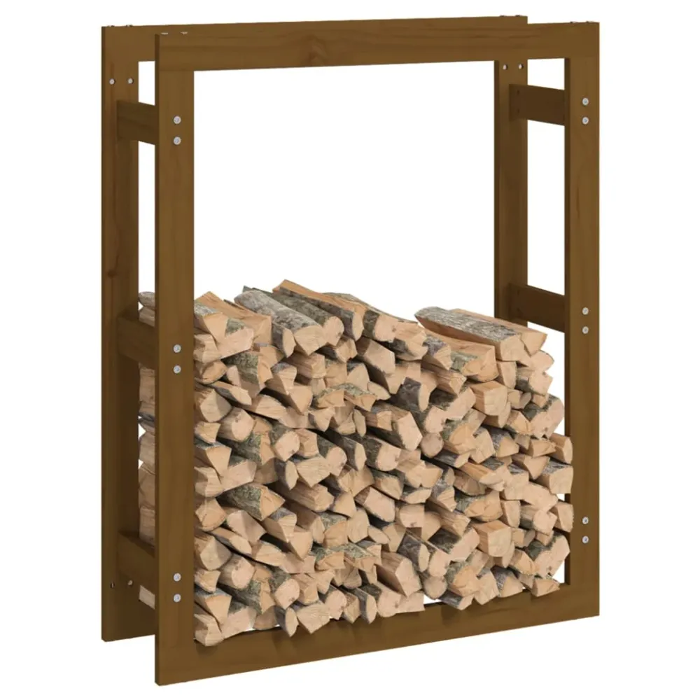 Support de bois de chauffage 80 x 25 x 100 cm Pin massif marron miel 02_0044816