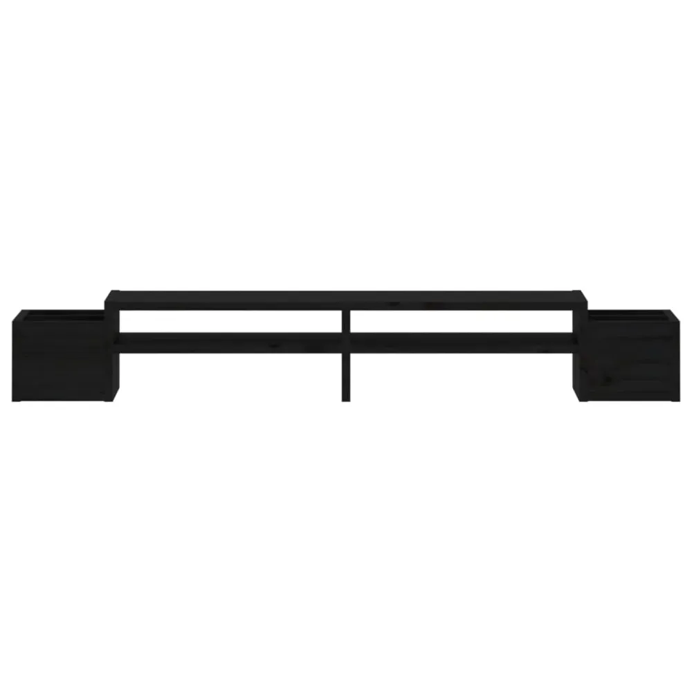 Support de moniteur 100 x 27,5 x 15 cm bois de pin durable noir 02_0004464