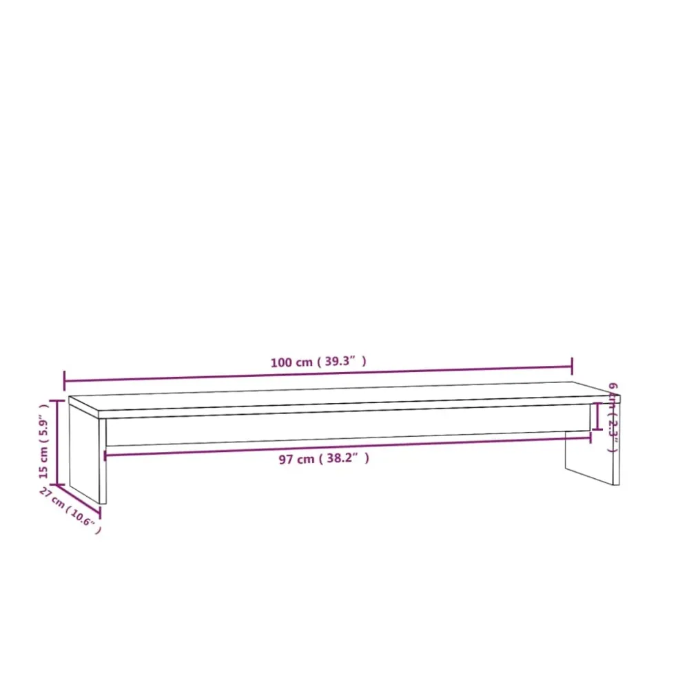Support de moniteur 100 x 27 x 15 cm bois de pin ferme brun 02_0029197