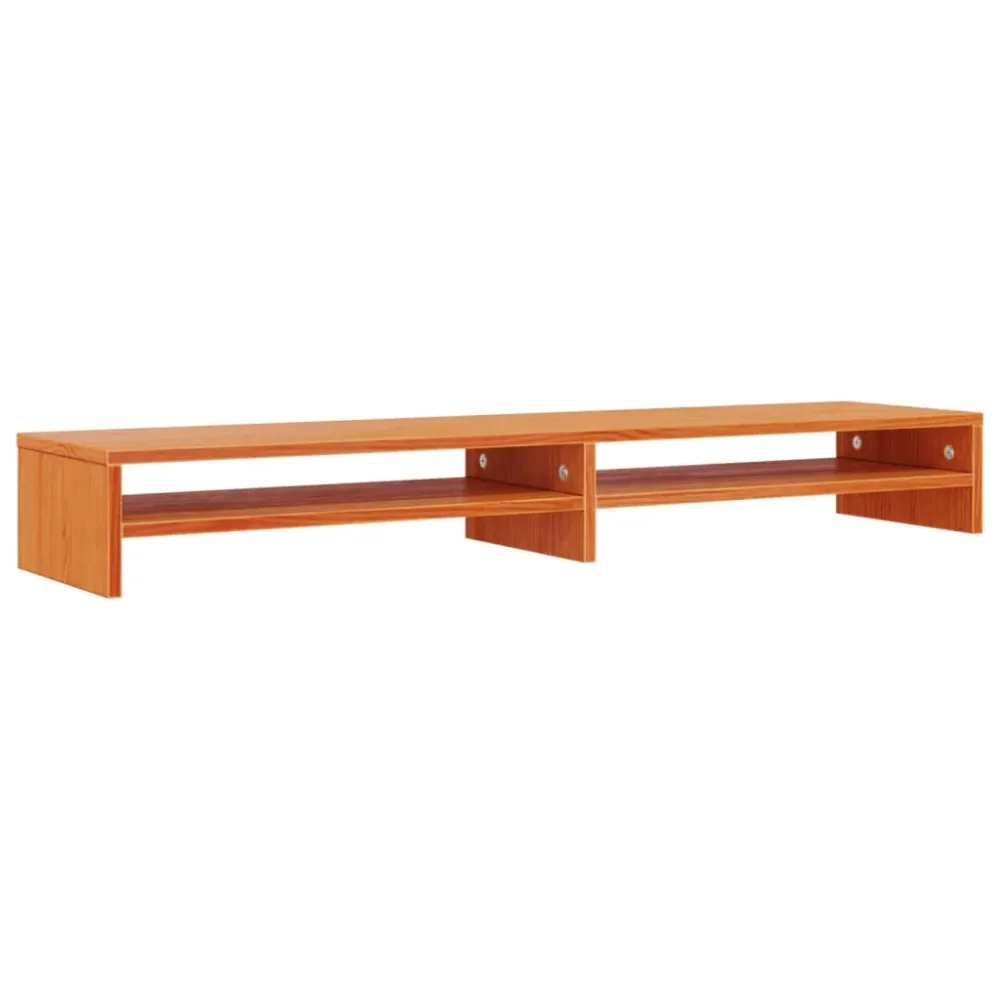 Support de moniteur miel 100 x 24 x 13 cm bois de pin ferme brun 02_0029221