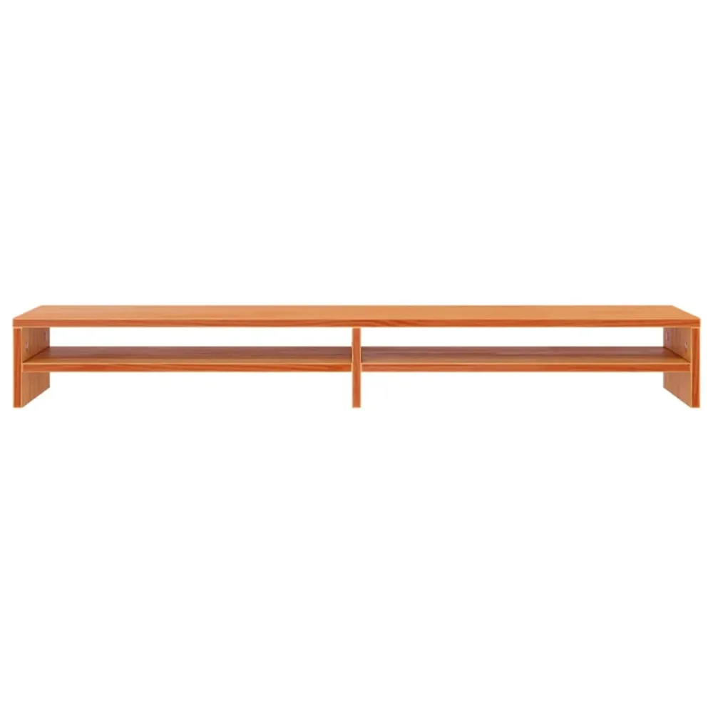 Support de moniteur miel 100 x 24 x 13 cm bois de pin résistant brun 02_0029221