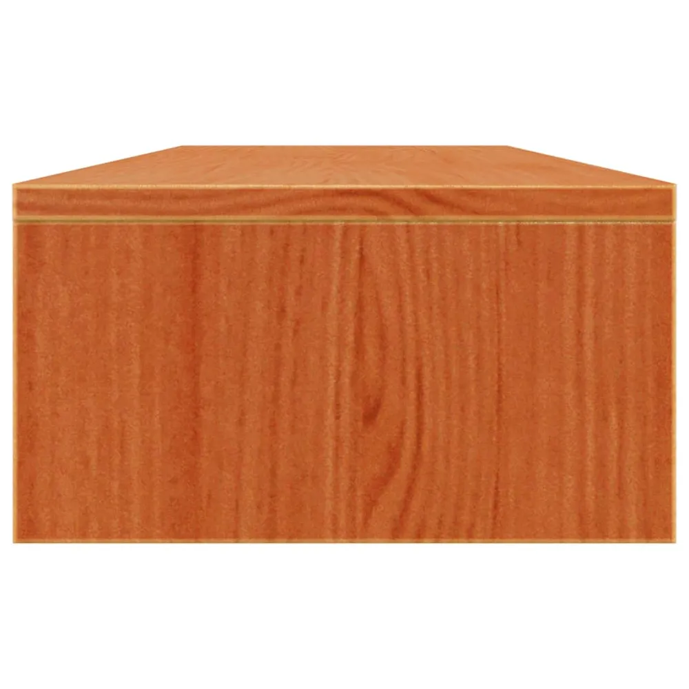 Support de moniteur miel 100 x 24 x 13 cm bois de pin résistant brun 02_0029221