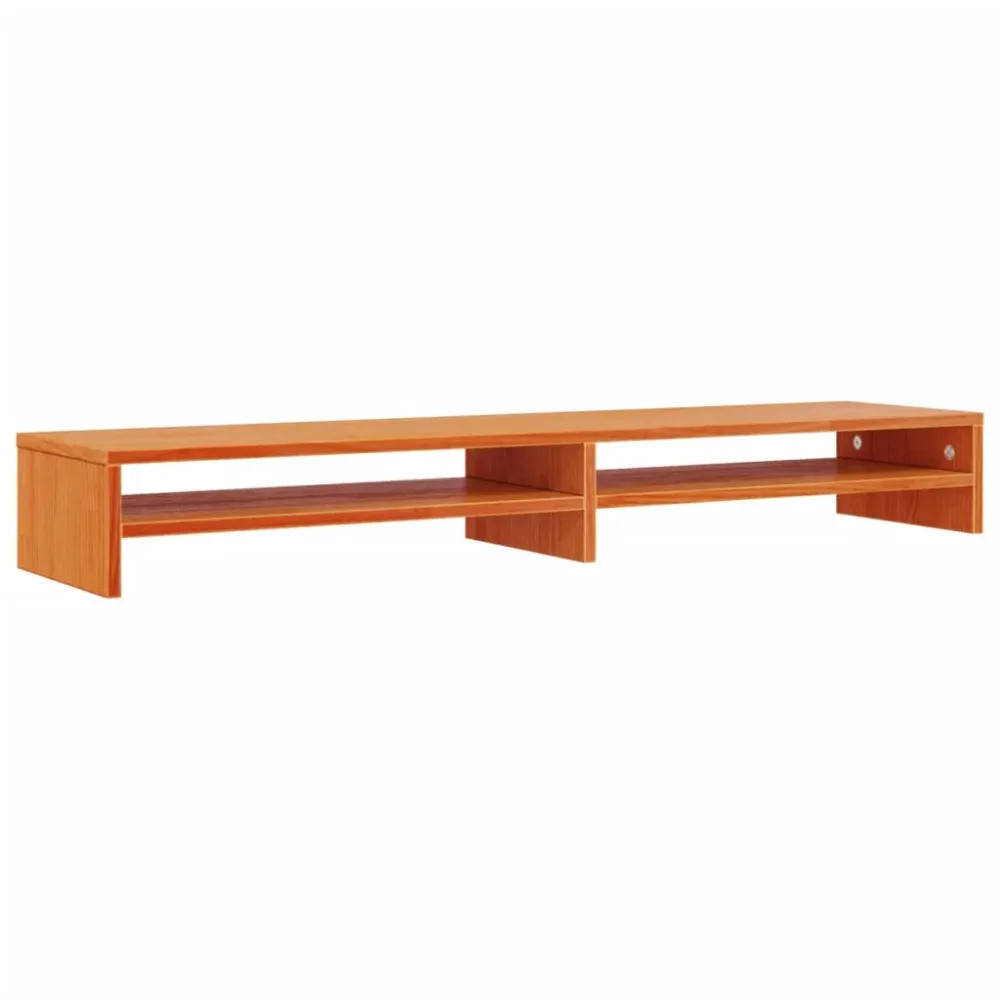 Support de moniteur miel 100 x 24 x 13 cm bois de pin résistant brun 02_0029221
