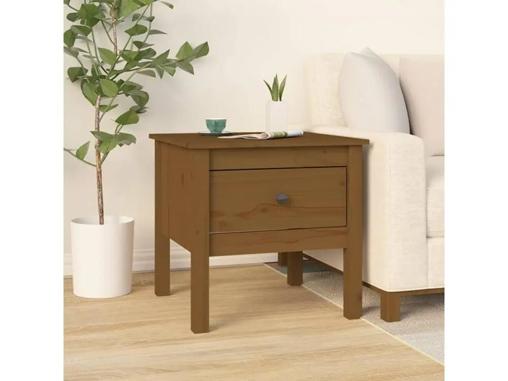 Table d'appoint Marron miel 50x50x49 cm Bois massif de pin