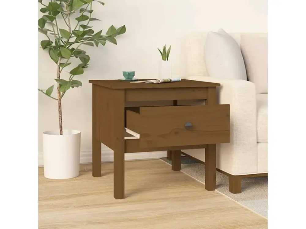 Table d'appoint Marron miel 50x50x49 cm Bois massif de pin
